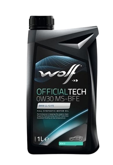 Моторное масло Wolf OfficialTech 0W-30 MS-BFE, 1л (WOLF: 656191)